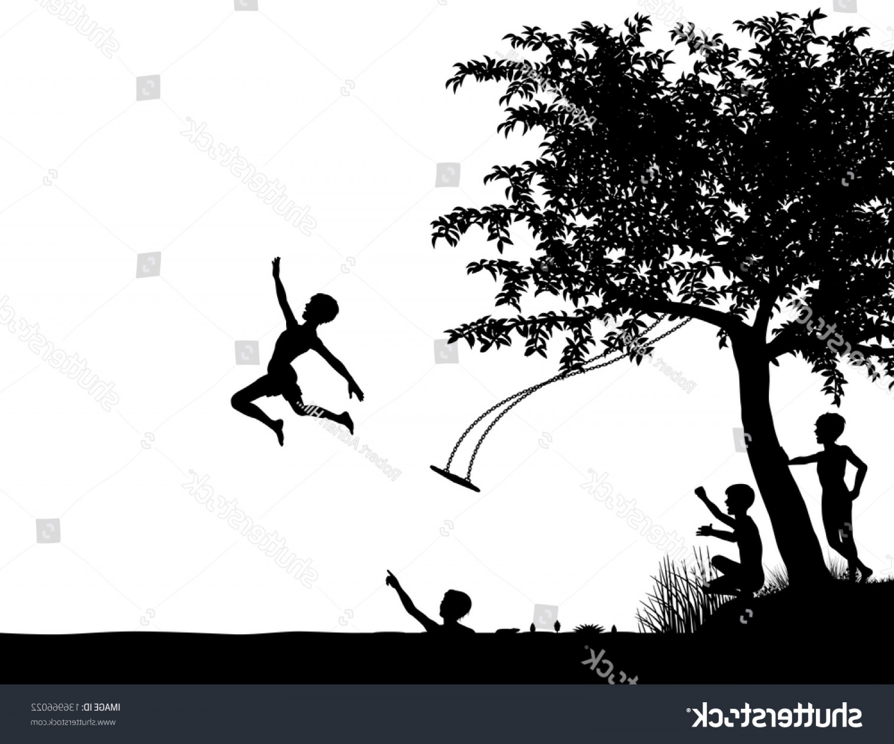 1800x1497 Editable Vector Silhouette Young Boys Leaping Soidergi