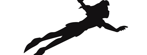 610x229 Peter Pan Flying Silhouette Vector