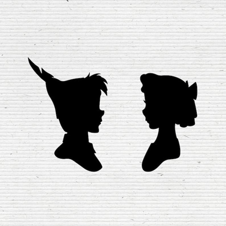 794x794 Peter Pan And Wendy Silhouette Digital Clipart Etsy