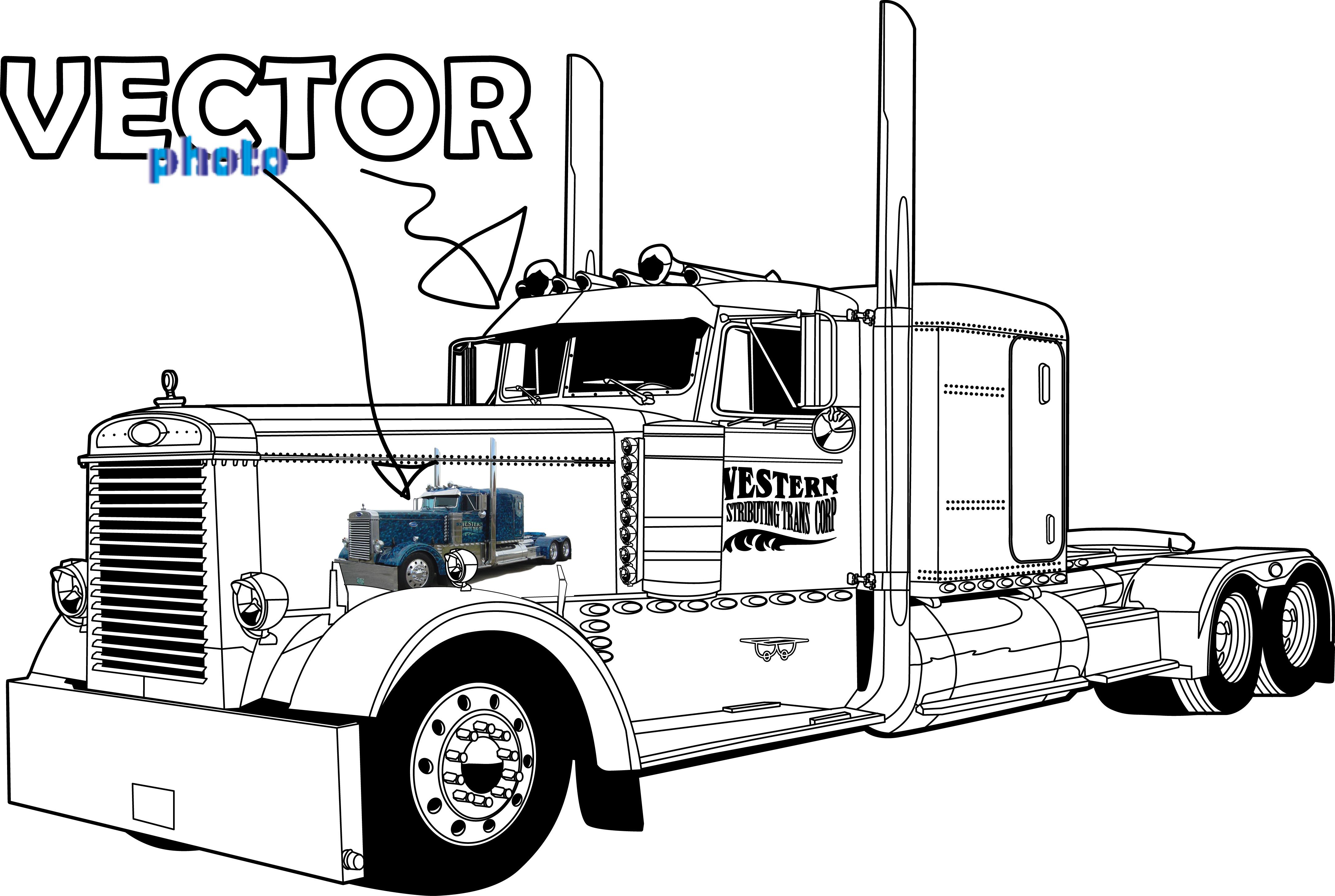 4327x2905 Peterbilt Truck Clipart