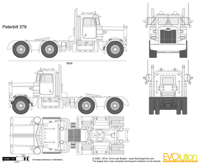 Peterbilt Vector Drawing 400x327 Peterbilt Vector Drawing