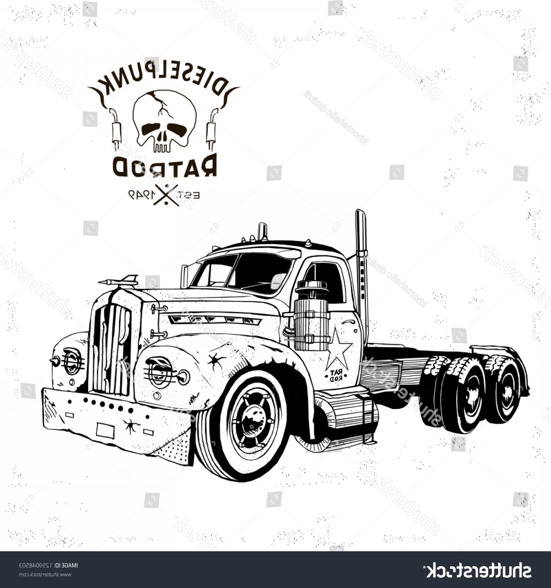 Diesel Punk Truck Vector Sketch Rat Catchsplace 1800x1920 Diesel Punk Truck Vector Sketch Rat Catchsplace