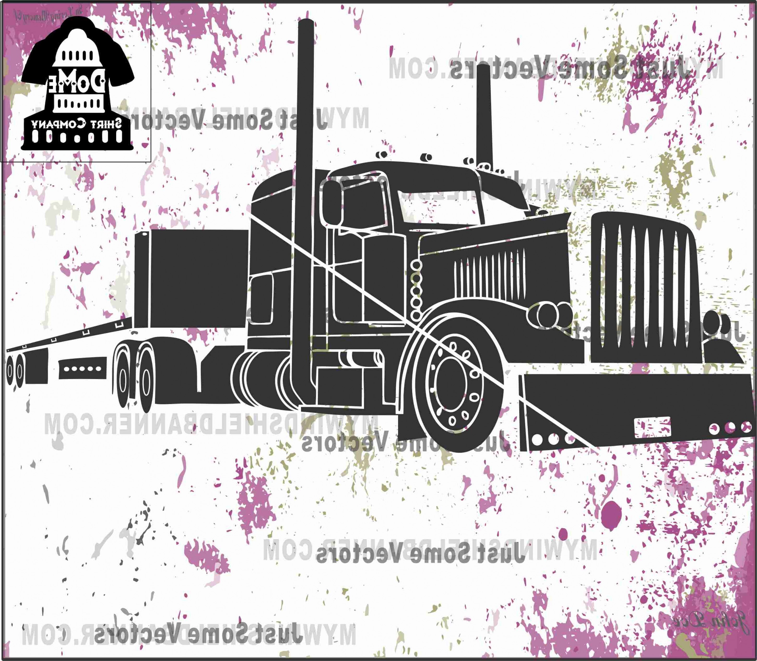 2900x2534 Peterbilt Flatbed Vector Art Boozeworthy