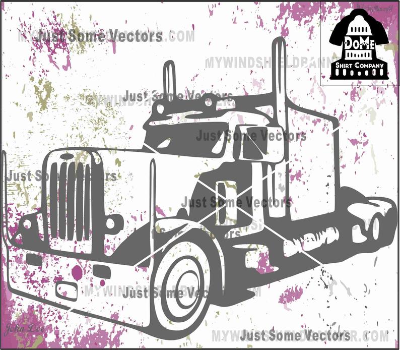 794x694 Short Bunk Semi Bobtail Peterbilt Kenworth Truck Vector Etsy