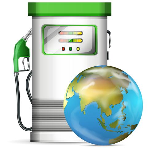 482x490 Petrol Pump Station With Globe Vector