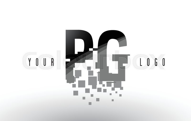 800x508 Pg P G Pixel Letter Logo With Digital Stock Vector Colourbox