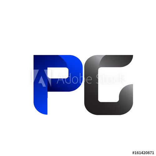 500x500 Modern Simple Initial Logo Vector Blue Grey Pg
