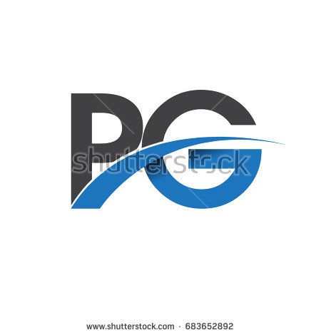 450x470 Initial Letter Pg Logotype Company Name Colored Blue And Grey