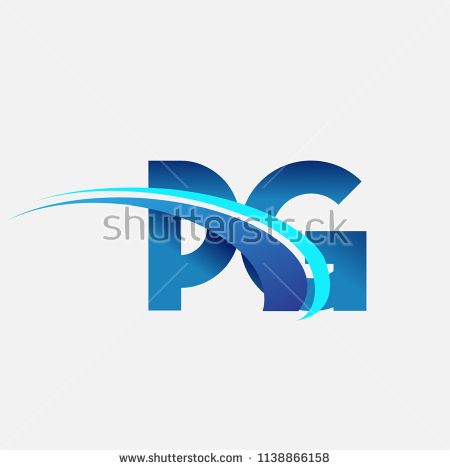 450x470 Initial Letter Pg Logotype Company Name Colored Blue And Swoosh