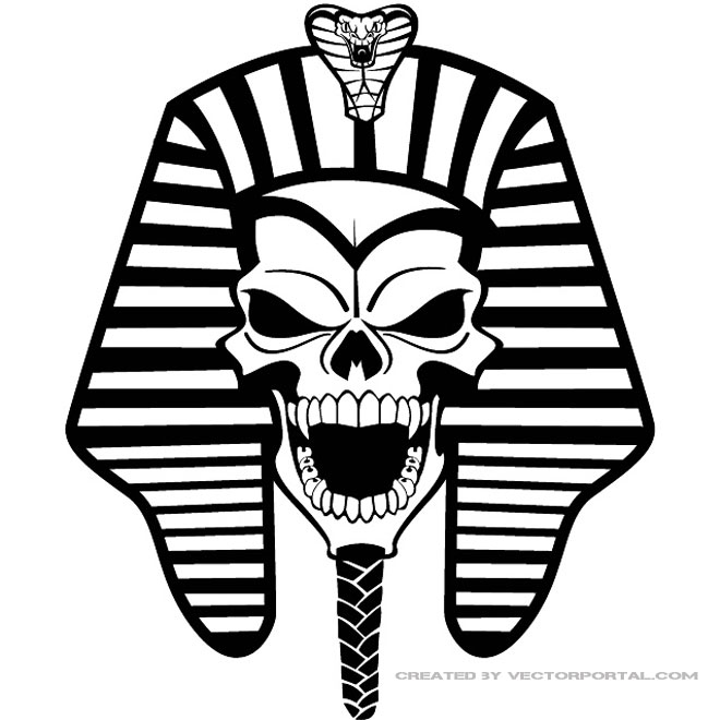 660x660 Pharaoh Skull Vector Illustration