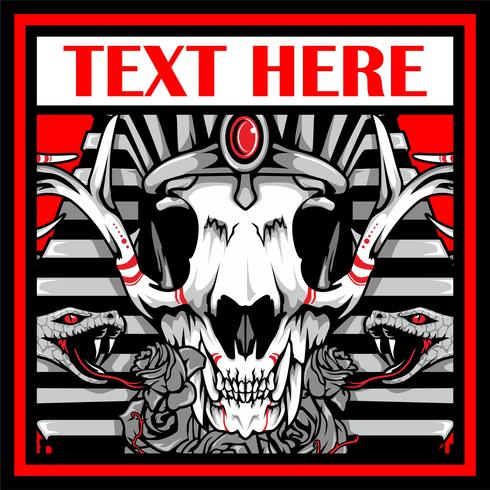 490x490 Pharaoh Skull Head Hand Drawing Vector