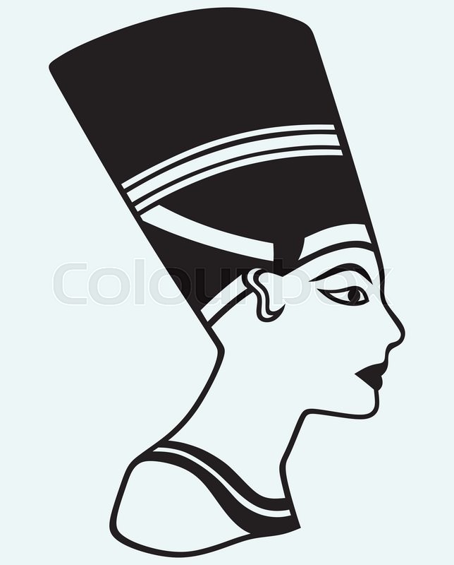 644x800 Silhouette Nefertiti Isolated On Blue Stock Vector Colourbox