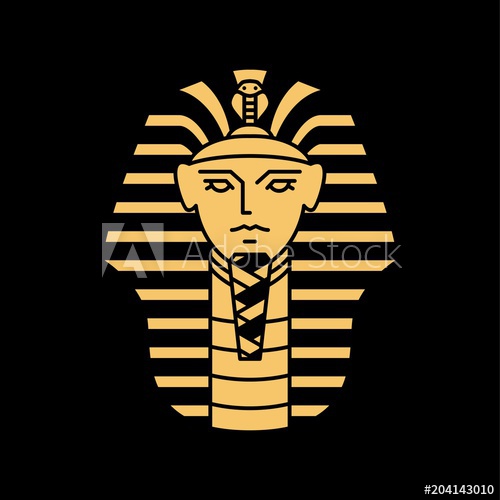 500x500 Pharaoh Vector Logo Artwork Line Gold Black Illustration
