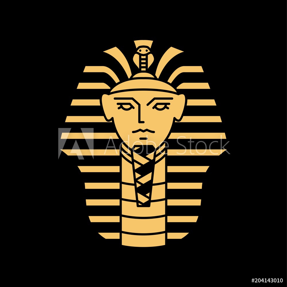 1000x1000 Photo Art Print Pharaoh Vector Logo Artwork Line Gold Black