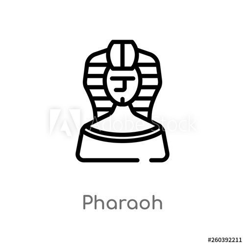 500x500 Outline Pharaoh Vector Icon Isolated Black Simple Line Element