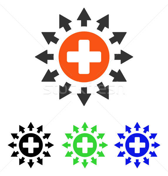 572x600 Pharmacy Distribution Flat Vector Icon Vector Illustration