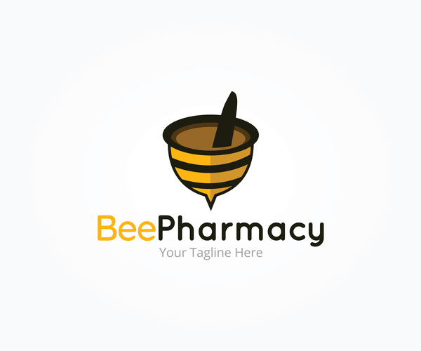 600x500 Bee Pharmacy Logo Vector Free Download