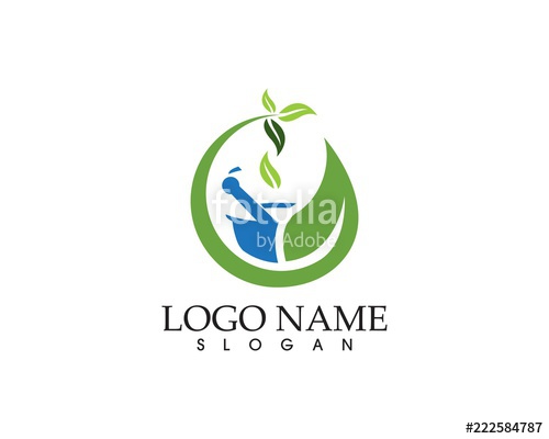 500x400 Herbal Pharmacy Logo Vector Template Stock Image And Royalty Free