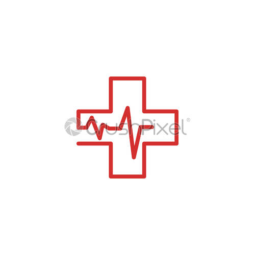 500x500 Medical Cross And Health Pharmacy Logo Vector Template, Stock