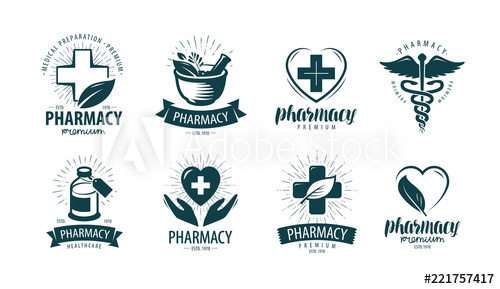 500x289 Pharmacy, Drugstore Logo Or Label Medicine, Medication Symbol