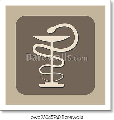 362x382 Pharmacy Snake Symbol Vector Icon, Art Print Barewalls Posters