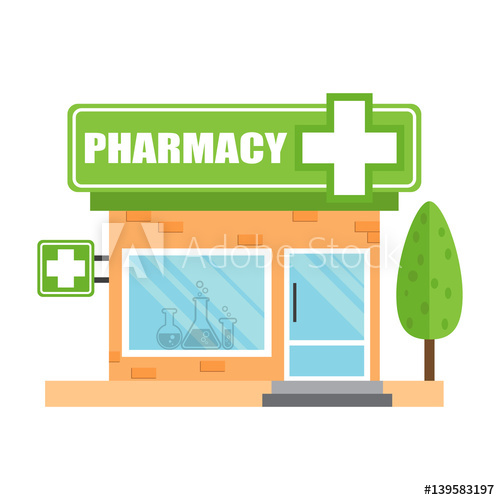 500x500 Pharmacy Drugstore Shop Store Pharmacy Vector Illustration
