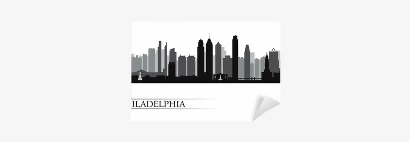 820x285 Philadelphia City Skyline Detailed Silhouette Wall