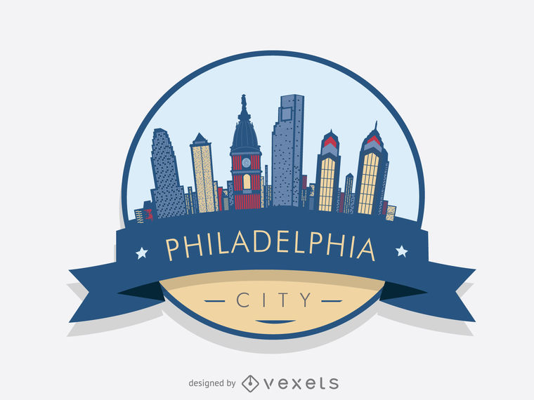 760x570 Philadelphia Skyline Logo Badge