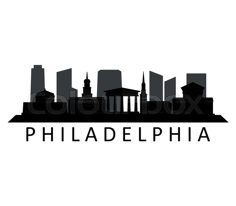 800x700 Philadelphia Skyline On White Stock Vector Colourbox