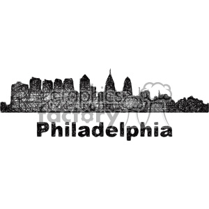300x300 Black And White City Skyline Vector Clipart Usa Philadelphia