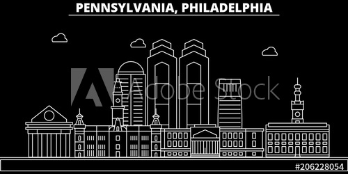 500x250 Philadelphia Silhouette Skyline Usa