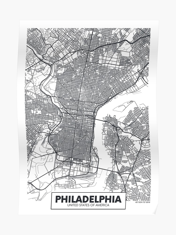 750x1000 Vector Poster Map City Philadelphia Poster
