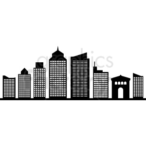 300x300 Black Philadelphia City Skyline Vector No Label Clipart Royalty