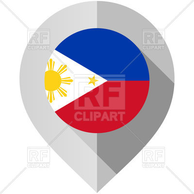 400x400 Map Pin With Philippines Flag On White Background Vector Image