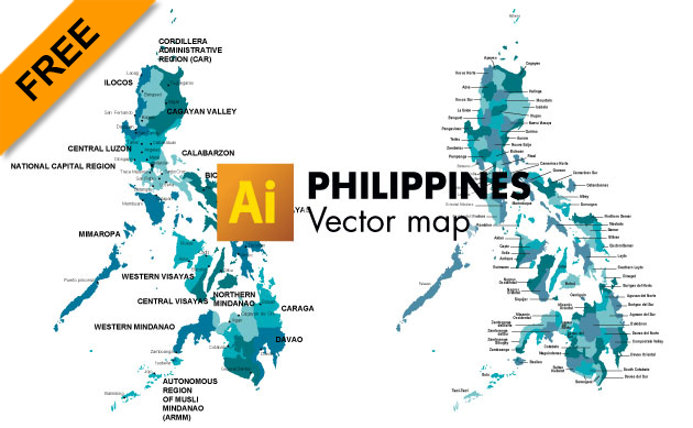 630x389 Free Philippines Vector Map