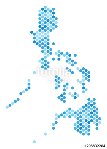 359x500 Blue Round Spot Philippines Map Vector Geographic Map In Blue