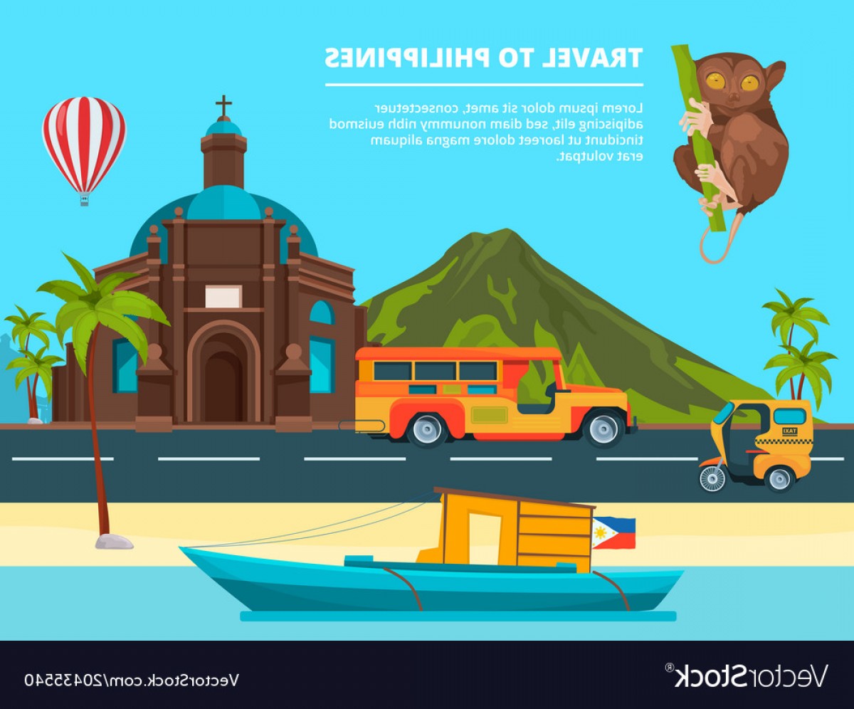 1200x996 Urban Landscape With Landmarks Of Philippines Vector Soidergi