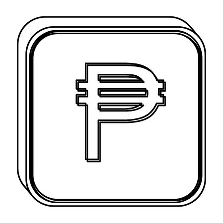 450x450 Monochrome Square Contour With Currency Symbol Of Philippine