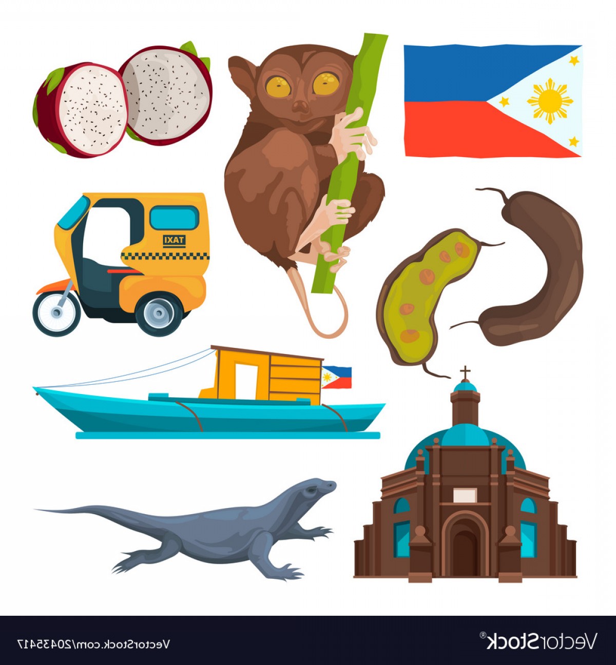 1200x1296 Landmarks And Traditional Symbols Of Philippines Vector Soidergi