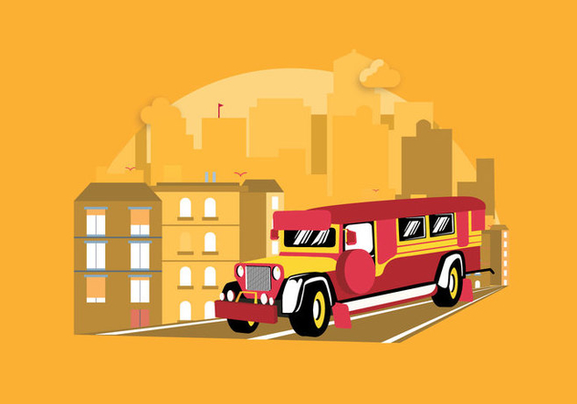 632x443 Jeepney Traditional Philippines Bus Transportation Illustration