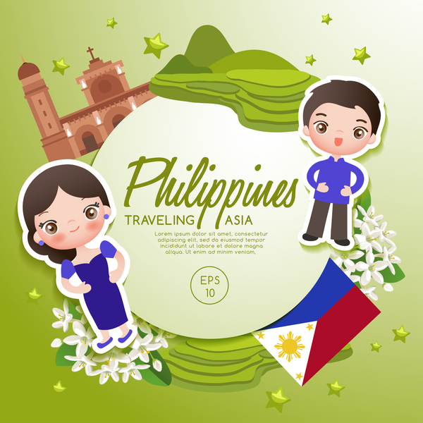 600x600 Philippines Travel Cartoon Template Vector Free Download