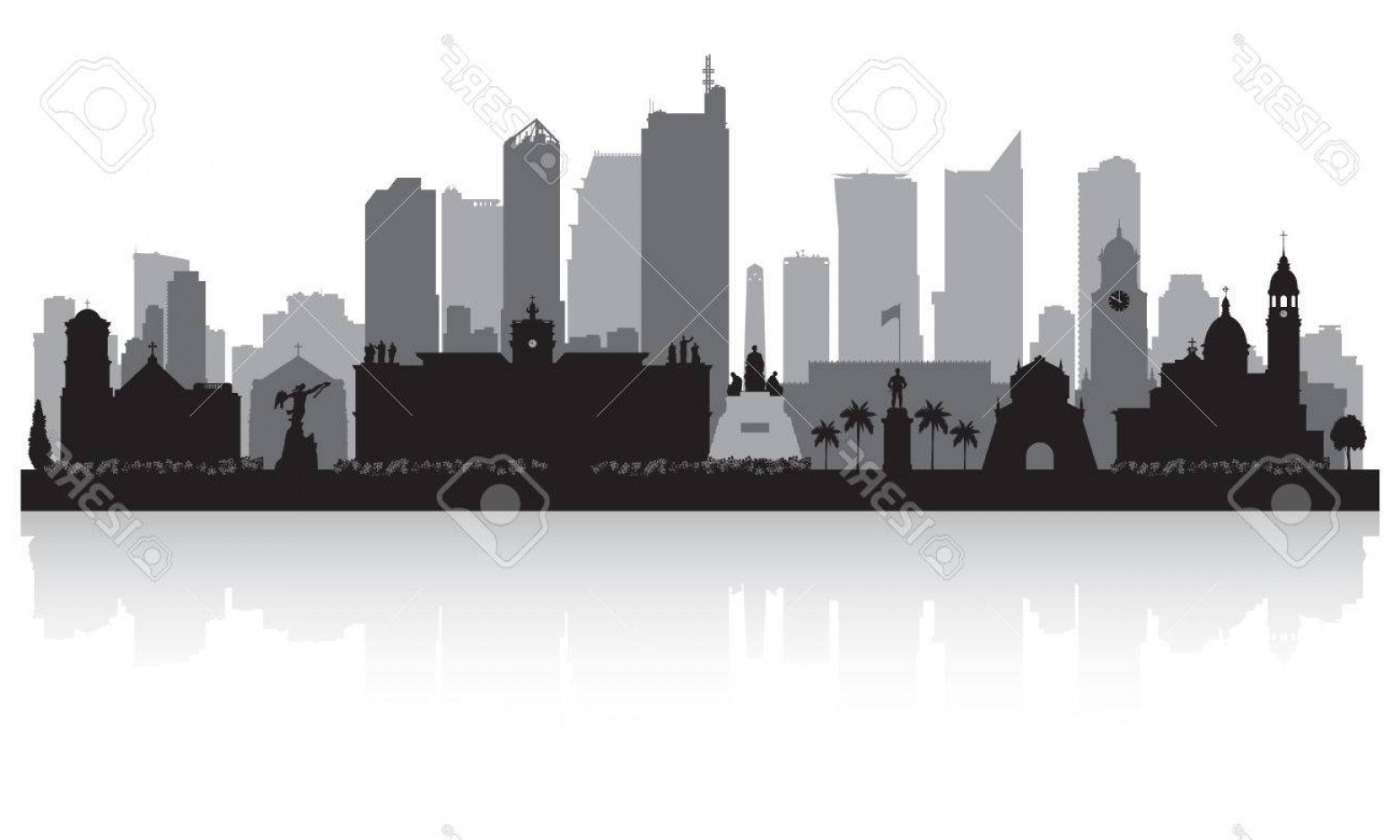 1560x936 Photostock Vector Manila Philippines City Skyline Vector