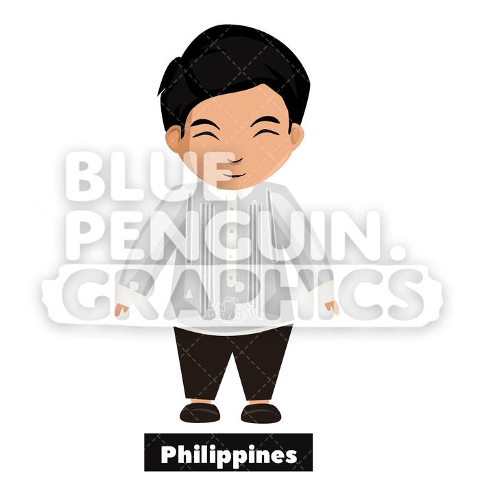 700x700 Filipino Boy With Traditional Costume From Philippines Vector