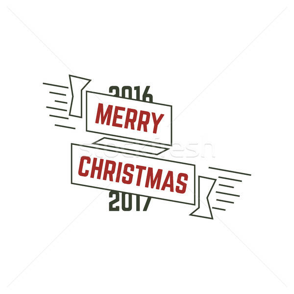 600x600 Merry Christmas Typography Wish Sign Vector Illustration