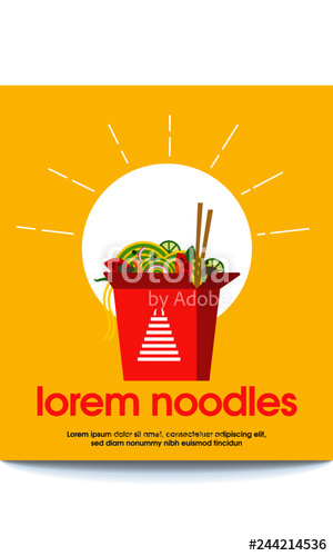 300x500 Noodle In Oriental Box Container Vector Illustration Noodlespho