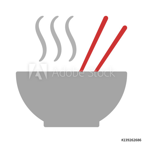 500x500 Hot Ramen Or Pho Noodle Soup Bowl With Chopsticks And Smoke Flat