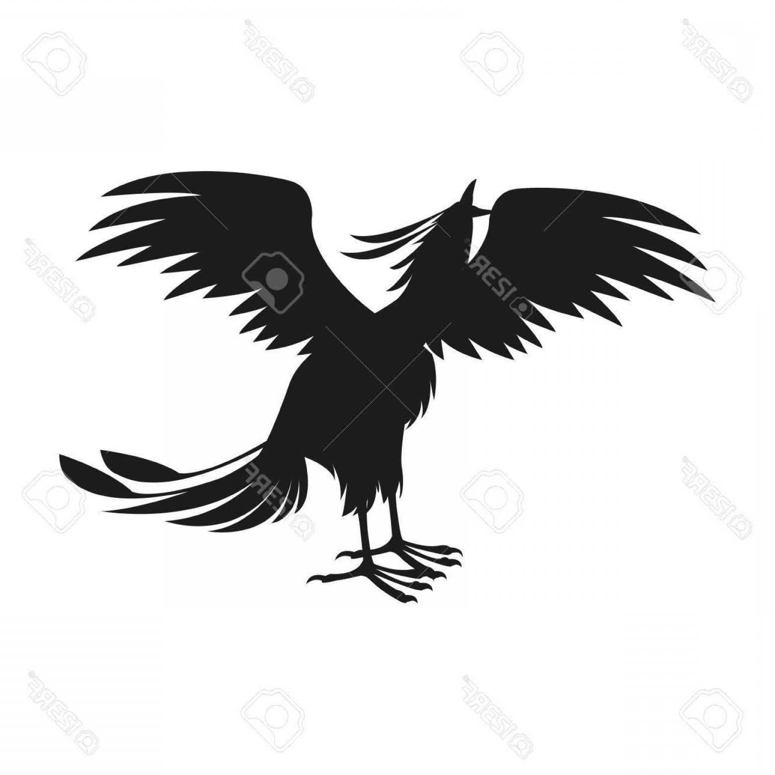 Photostock Vector Phoenix Bird With Rising Wings Ancient Symbol 1560x1560 Photostock Vector Phoenix Bird With Rising Wings Ancient Symbol