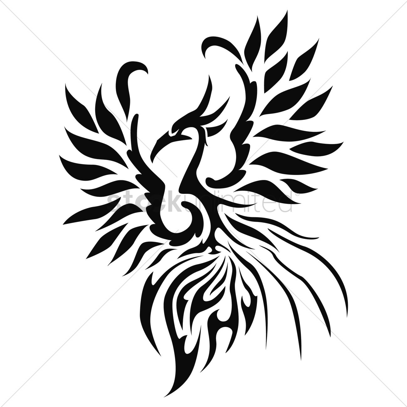 Phoenix Tattoo Vector Image 1300x1300 Phoenix Tattoo Vector Image