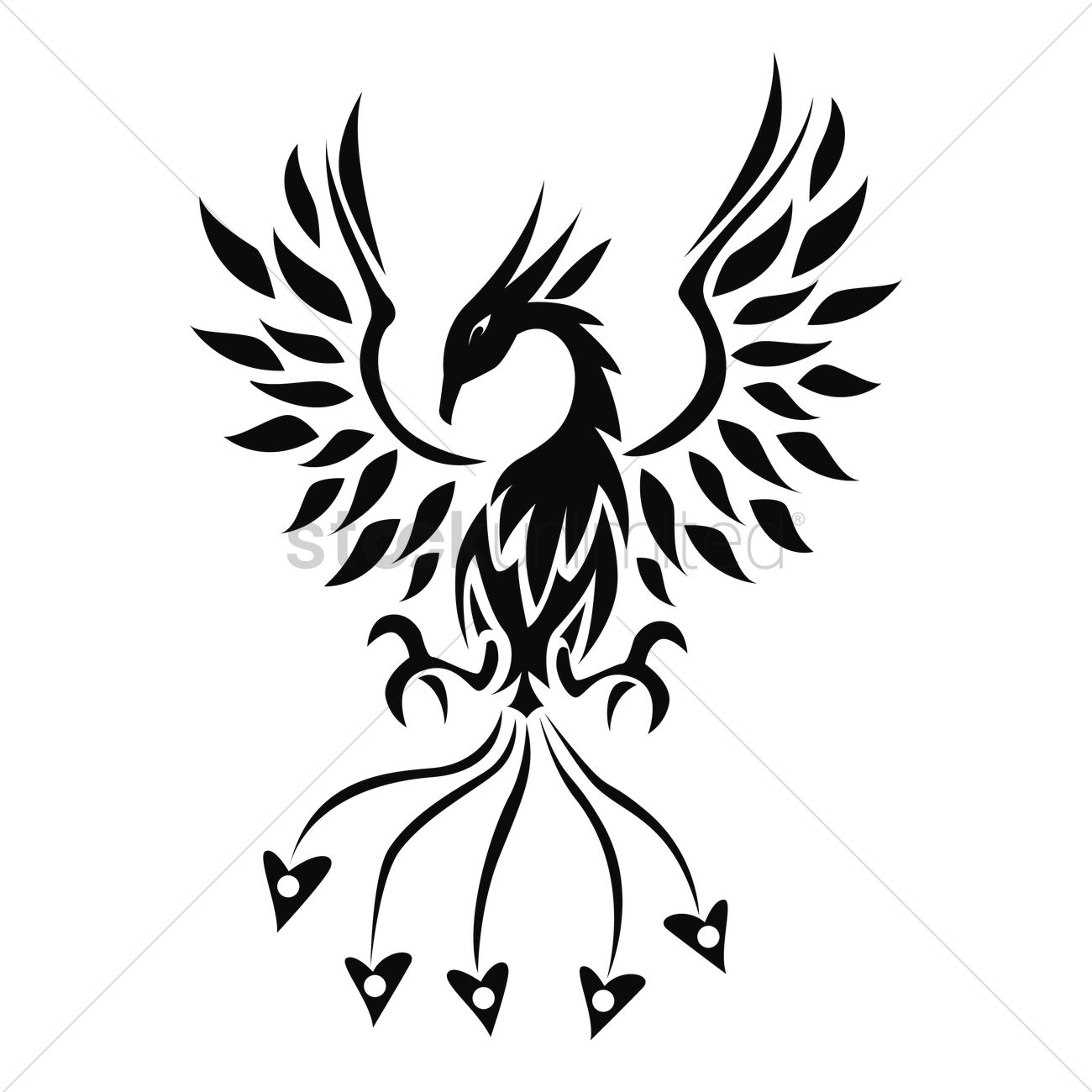 Phoenix Tattoo Vector Image 1300x1300 Phoenix Tattoo Vector Image