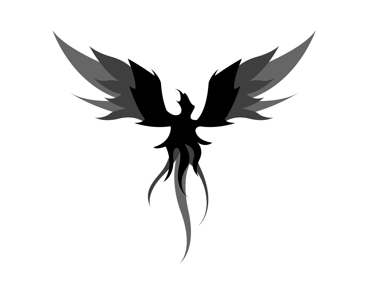Black Ink Phoenix Tattoo Design 1280x1024 Black Ink Phoenix Tattoo Design